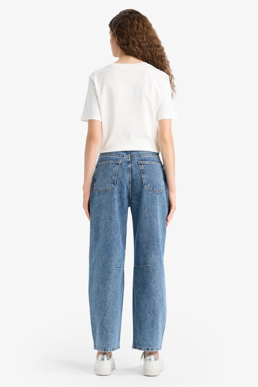 WOMAN Blue Normal Waist Trousers