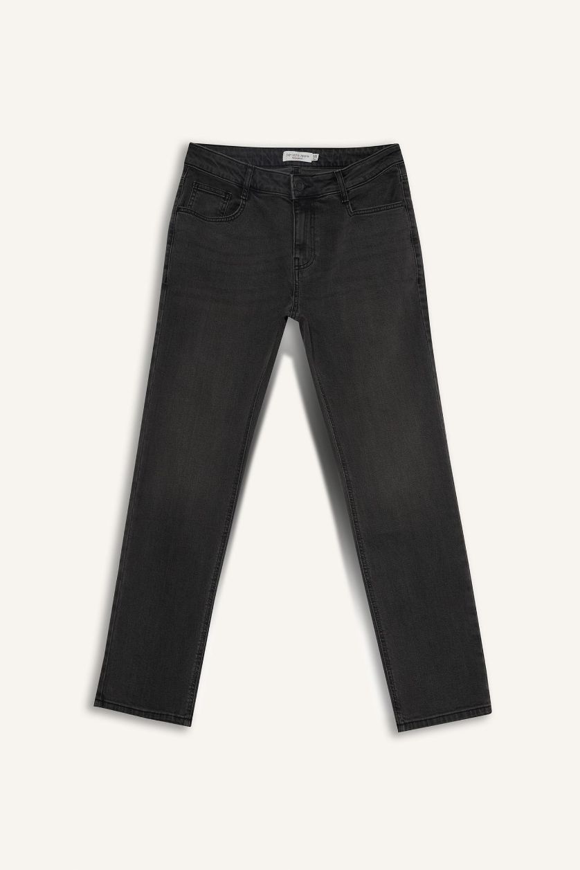 Erkek Antrasit Sergio Regular Fit Normal Kalıp Normal Bel Boru Paça Jean Pantolon