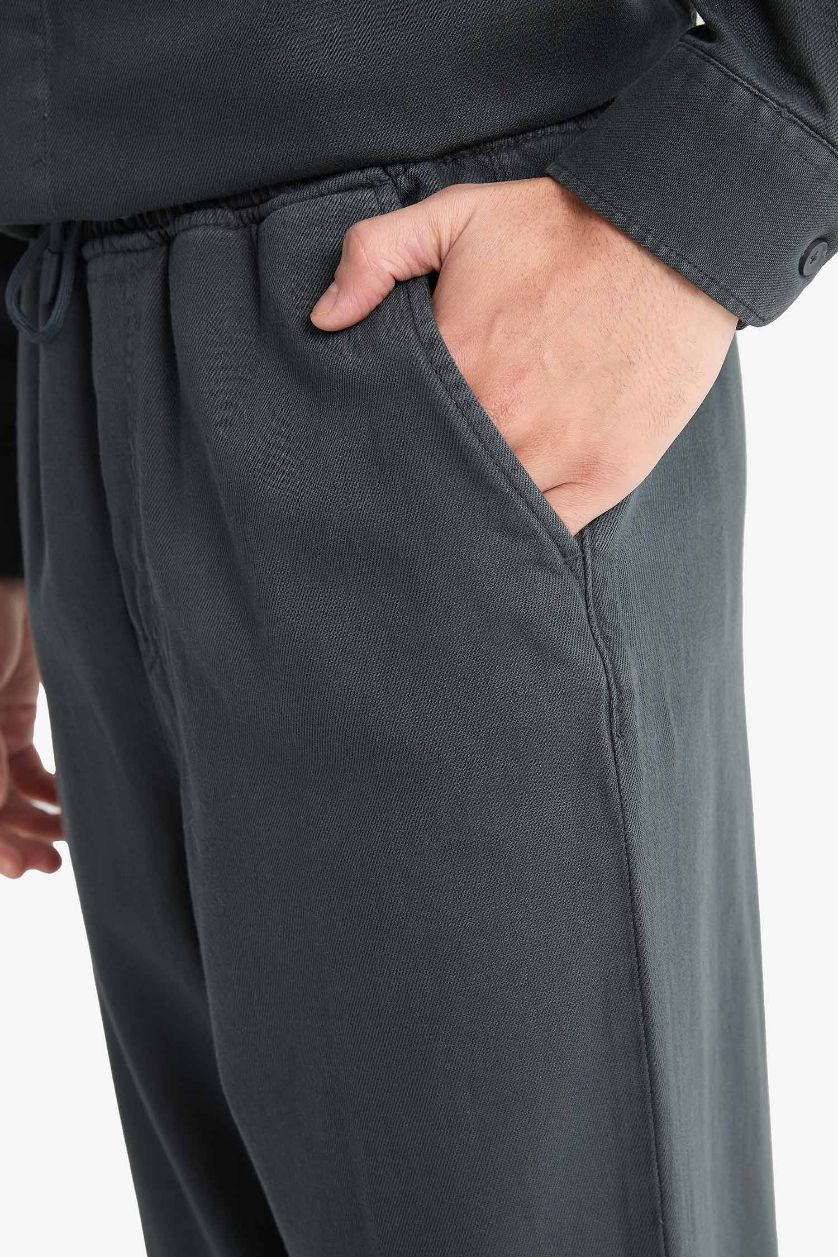 Erkek Antrasit %100 Pamuk Baggy Fit Pantolon