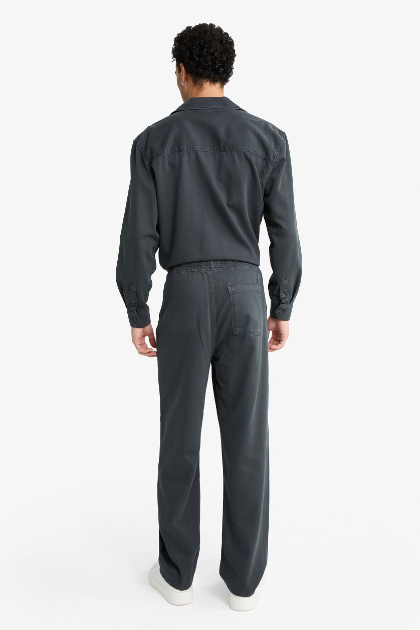 Erkek Antrasit %100 Pamuk Baggy Fit Pantolon