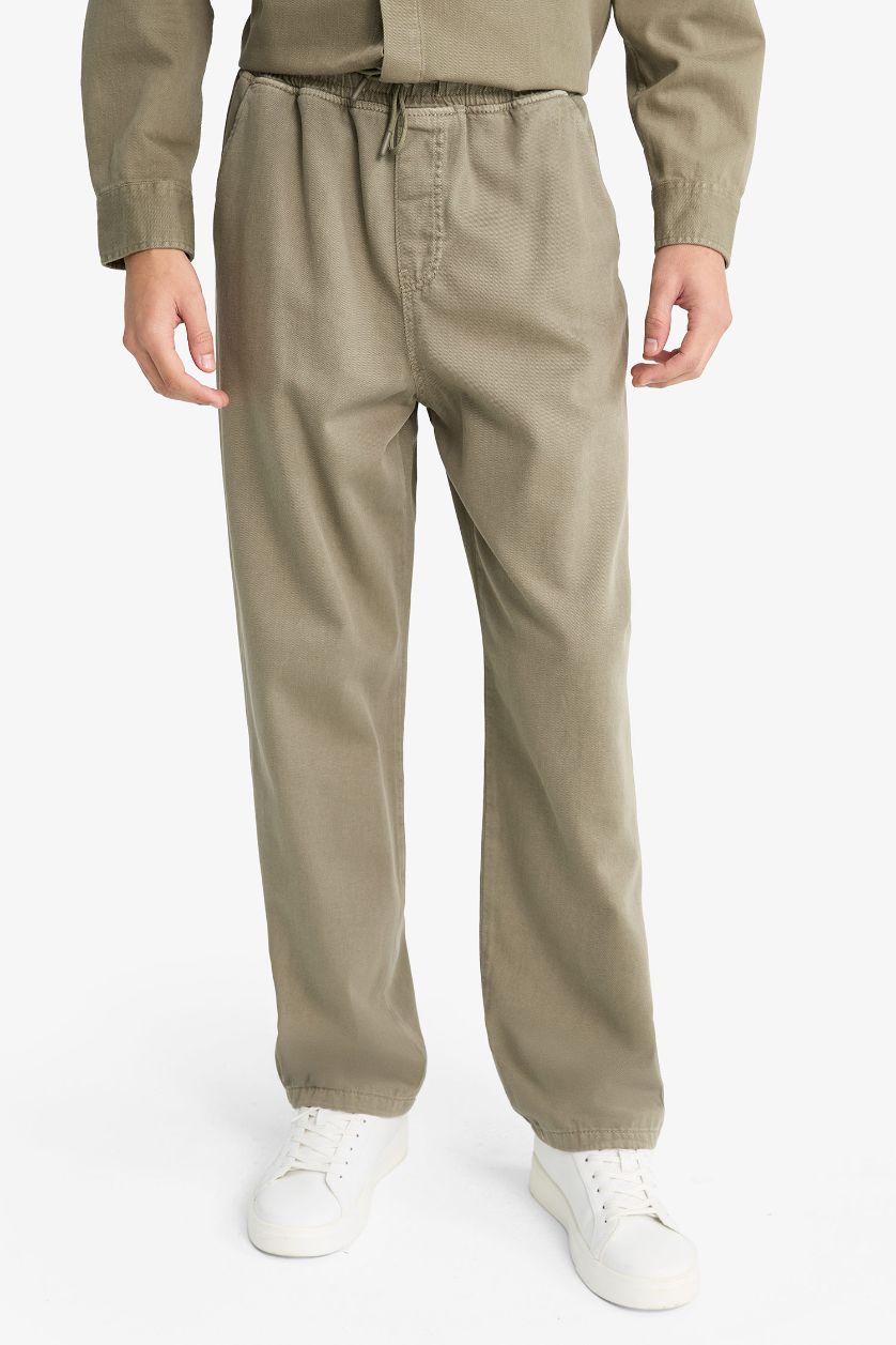 رجال كاكي سروال جبردين باجي وايد ليج