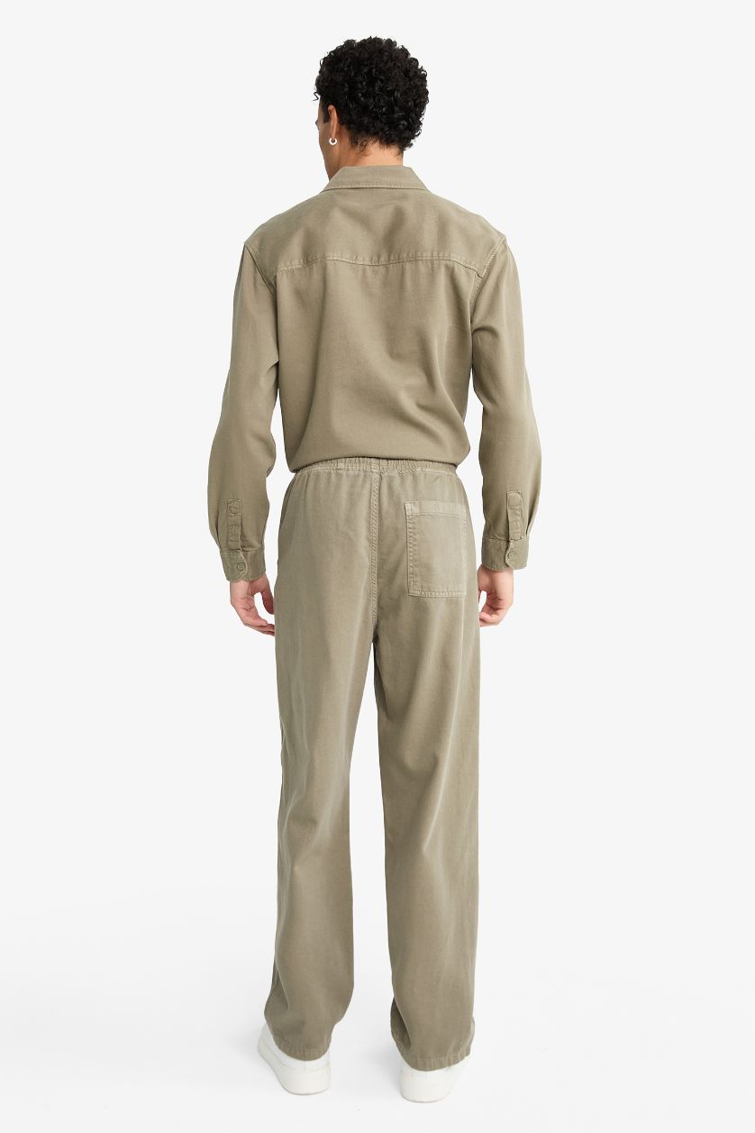 رجال كاكي سروال جبردين باجي وايد ليج