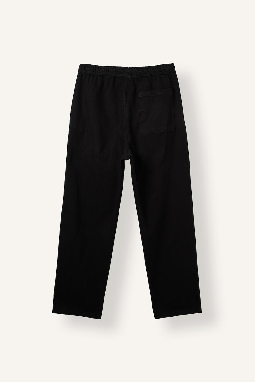 Erkek Siyah %100 Pamuk Baggy Fit Pantolon