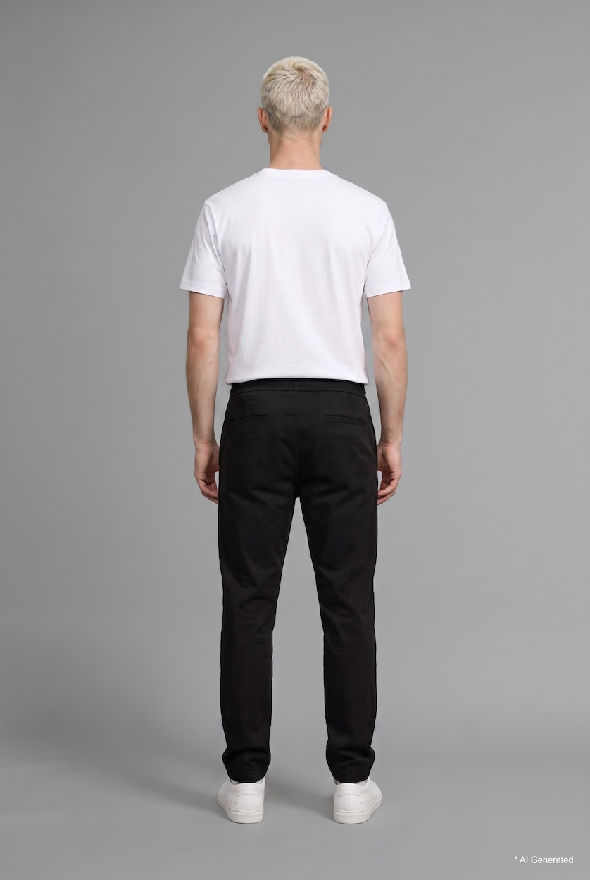 Erkek Siyah Baggy Fit Pamuklu Pantolon