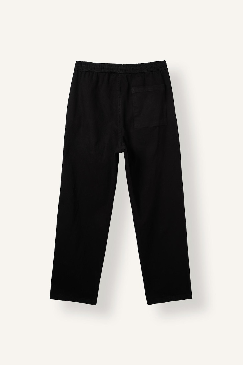 Man Black 100% Cotton Baggy Fit Trousers