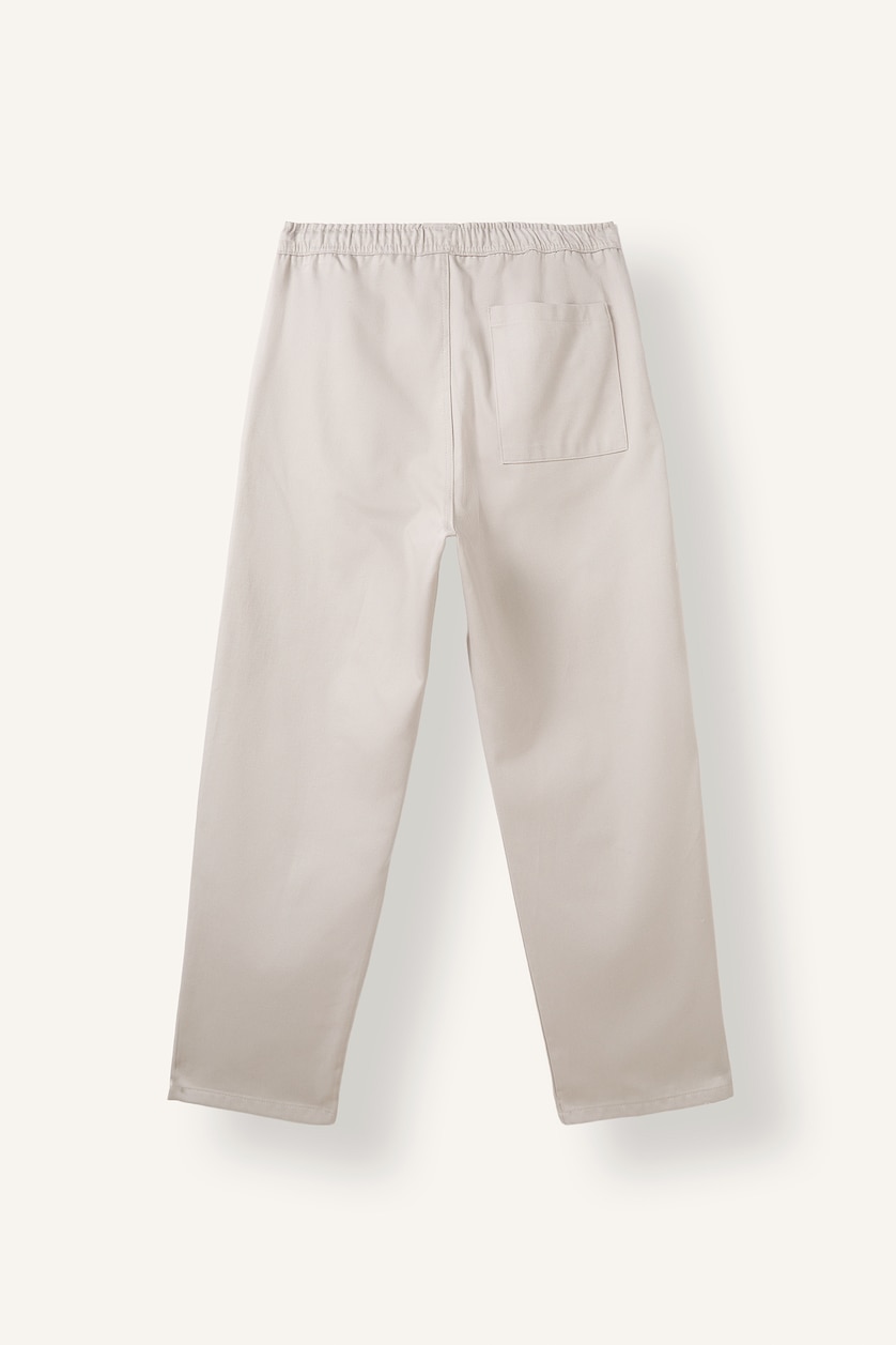 Erkek Açık Gri %100 Pamuk Baggy Fit Pantolon