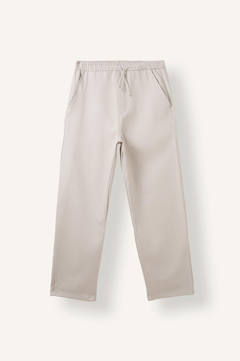 MAN Light Grey 100% Cotton Baggy Fit Trousers