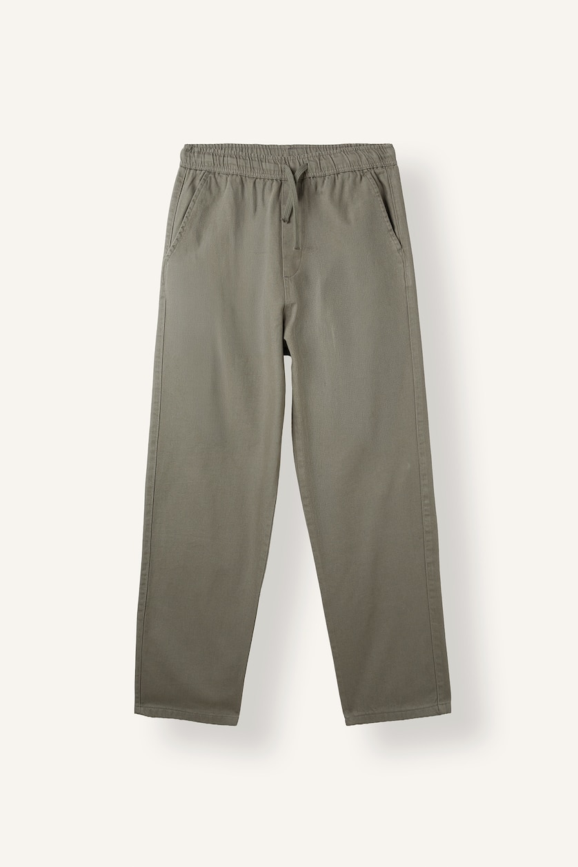 Men Light Khaki Baggy Fit Trousers