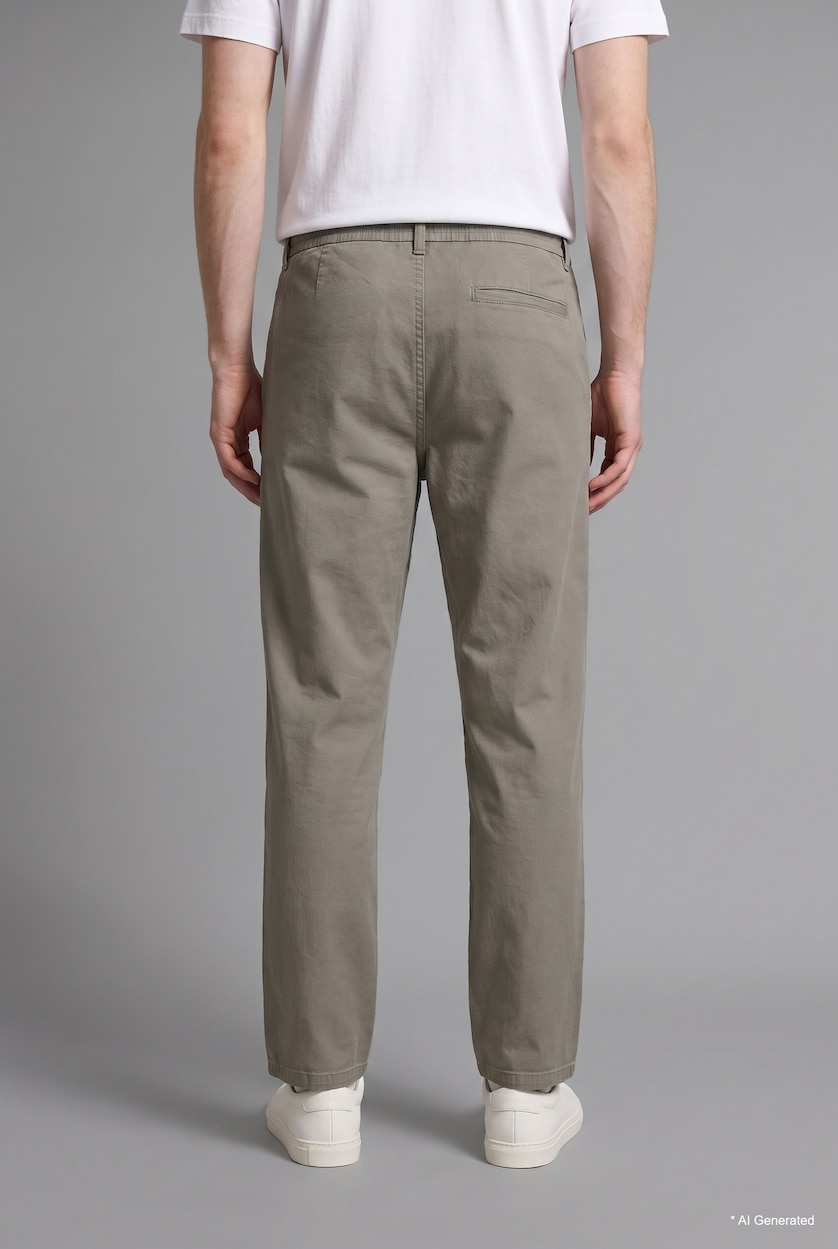 MAN Light Khaki Baggy Fit 100% Cotton Trousers