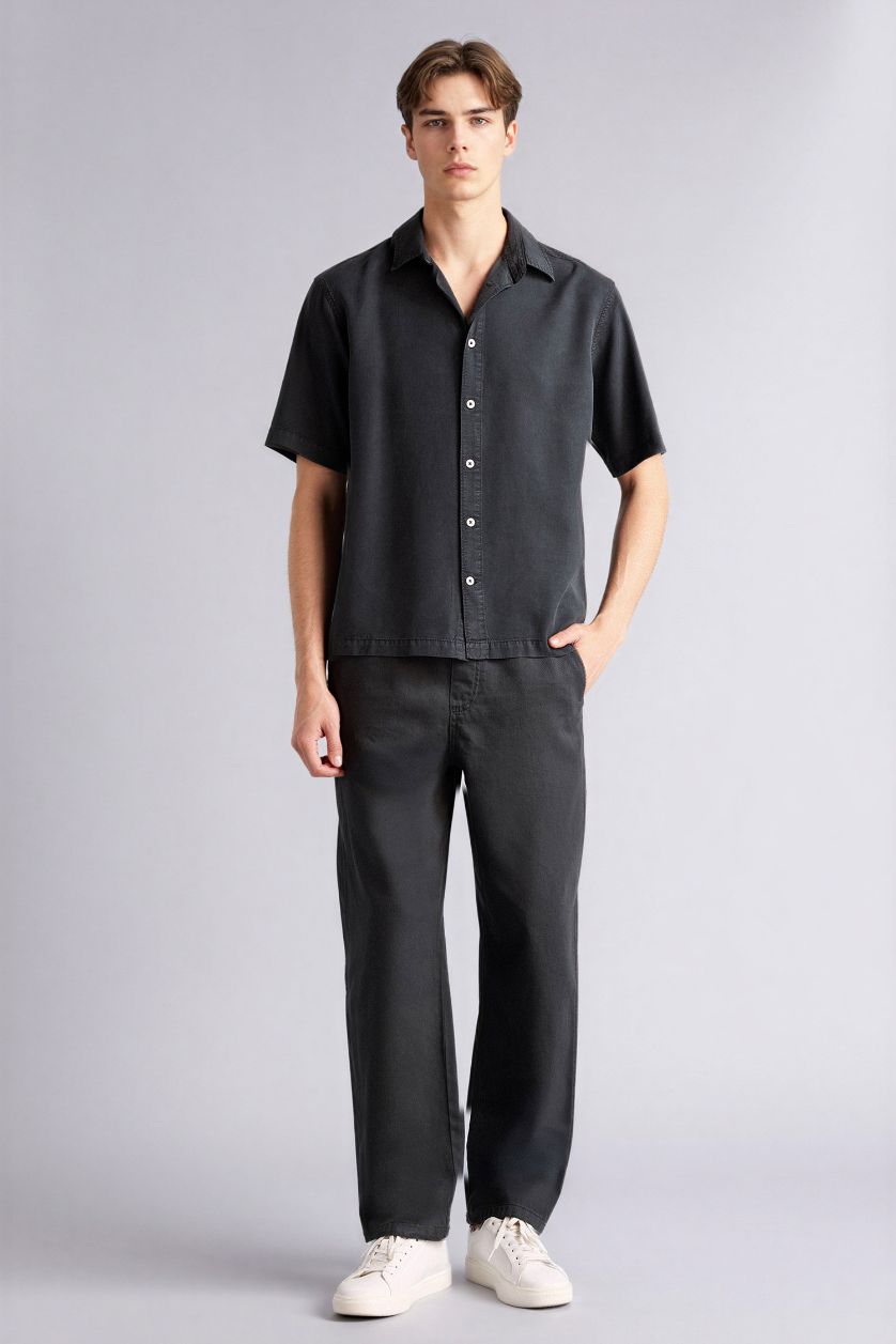 Erkek Antrasit %100 Pamuk Baggy Fit Pantolon