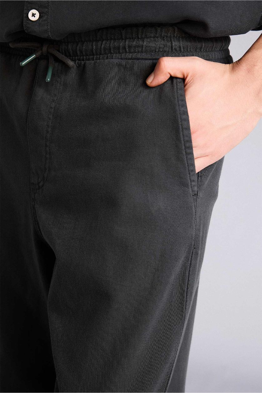 Erkek Antrasit %100 Pamuk Baggy Fit Pantolon