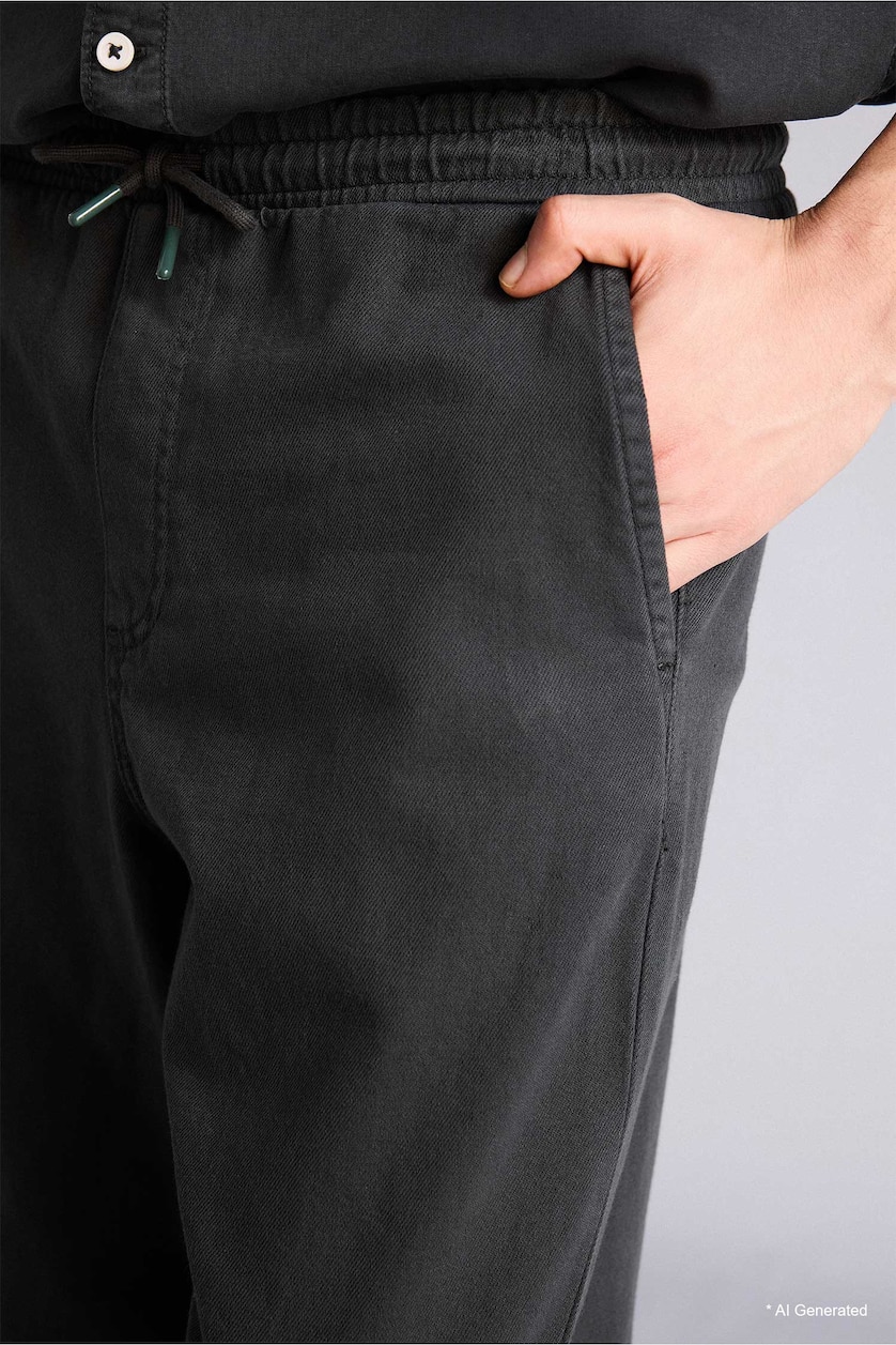 HOMME Anthracite Pantalon baggy 100% coton