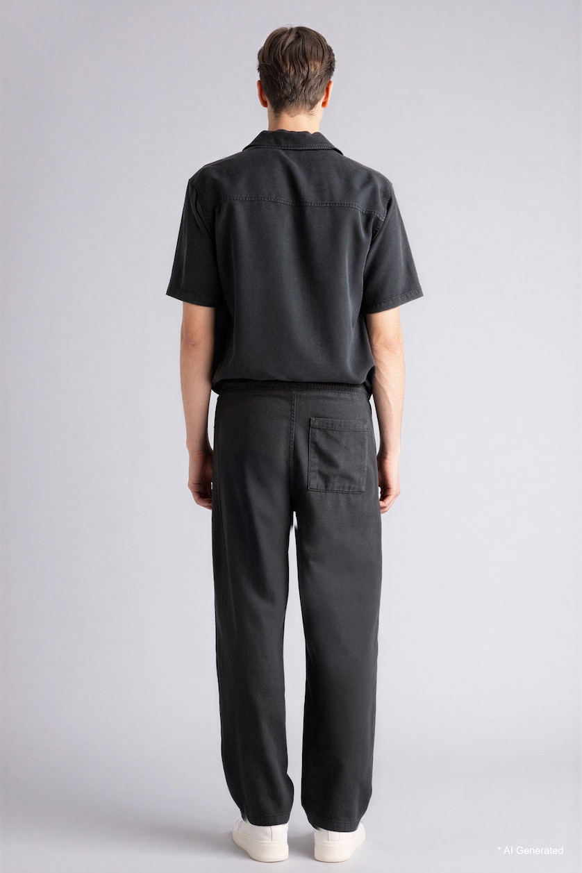 HOMME Anthracite Pantalon baggy 100% coton