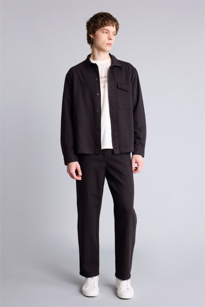 Erkek Kahve %100 Pamuk Baggy Fit Pantolon