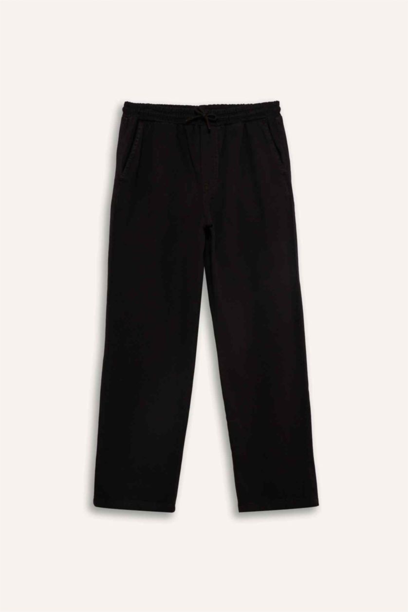 Erkek Kahve %100 Pamuk Baggy Fit Pantolon