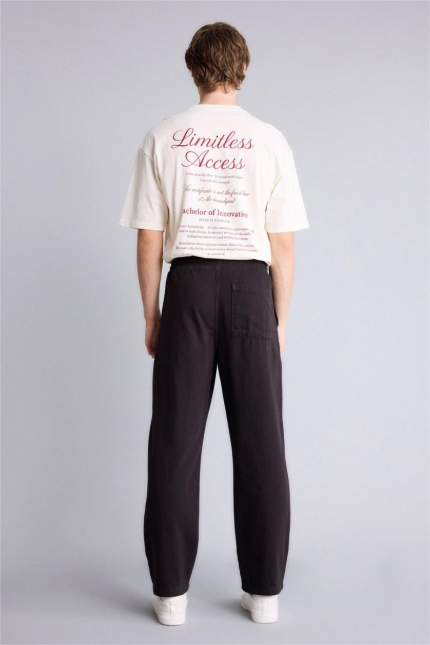 Erkek Kahve Premıum %100 Pamuk Baggy Fit Pantolon