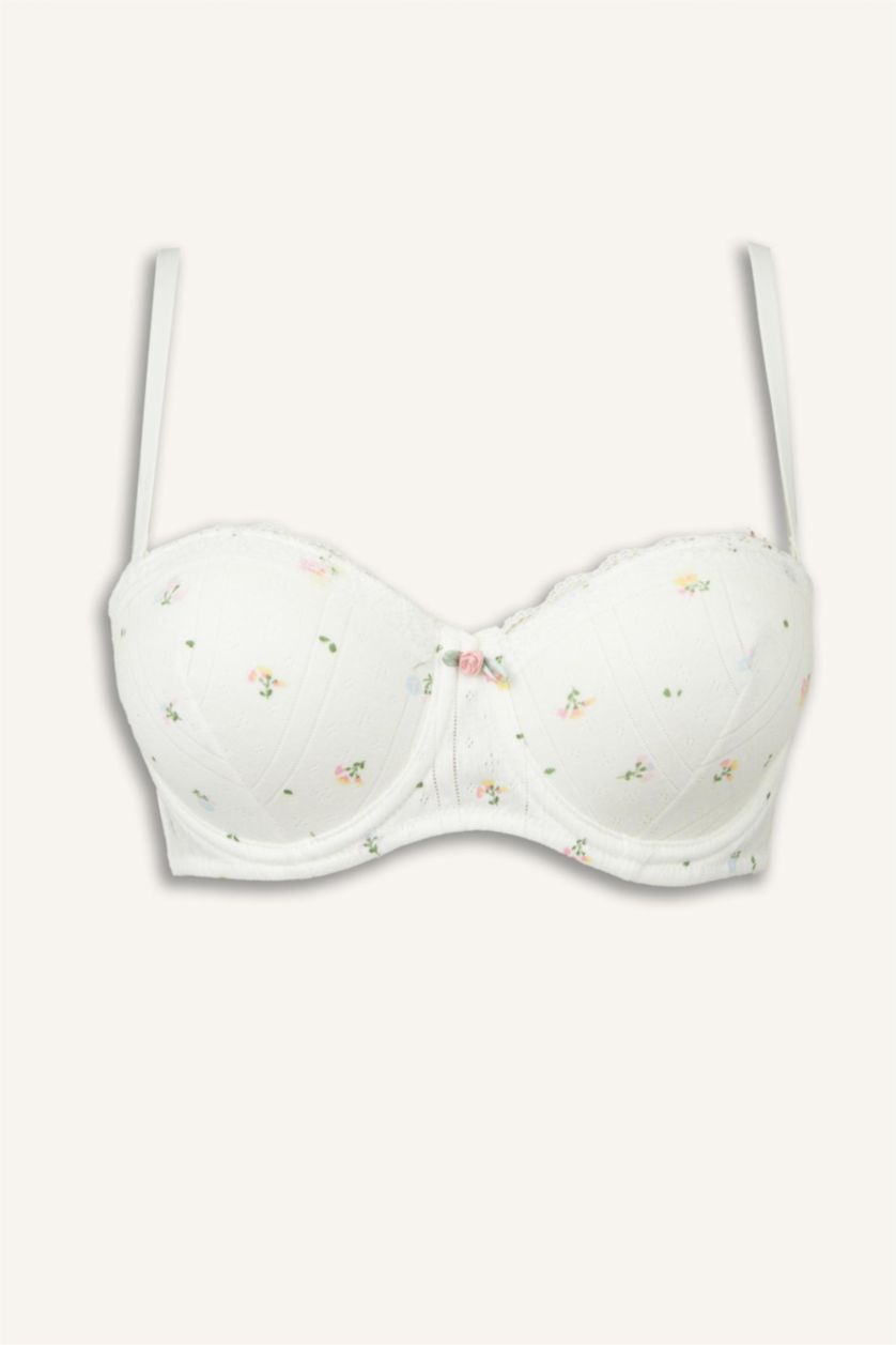 Woman White Fall in Love With Lace With Pad Bra