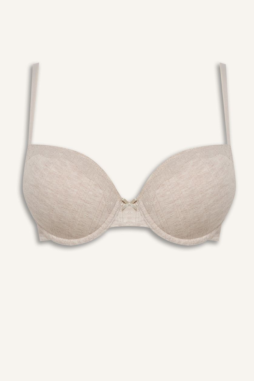 نساء ميلانج بني فاتح حمالة صدر برا تيشيرت مبطن