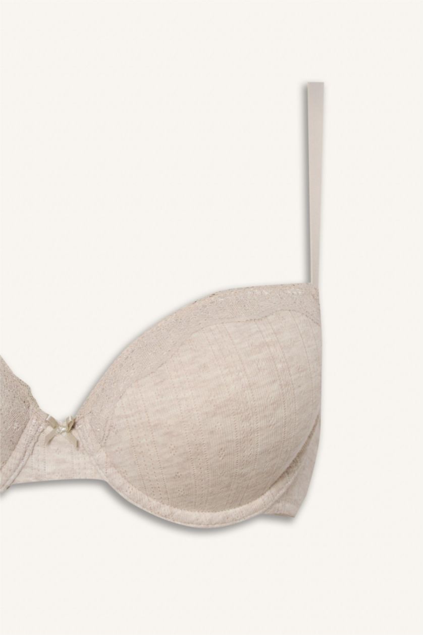 WOMAN Light Brown Melange Covered Underwired T-Shirt Bra