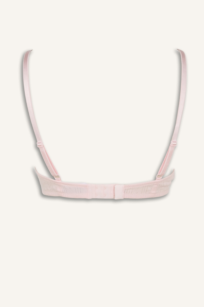 Kadın Açık Pembe Kaplı Pedsiz Balenli Tişört Bra