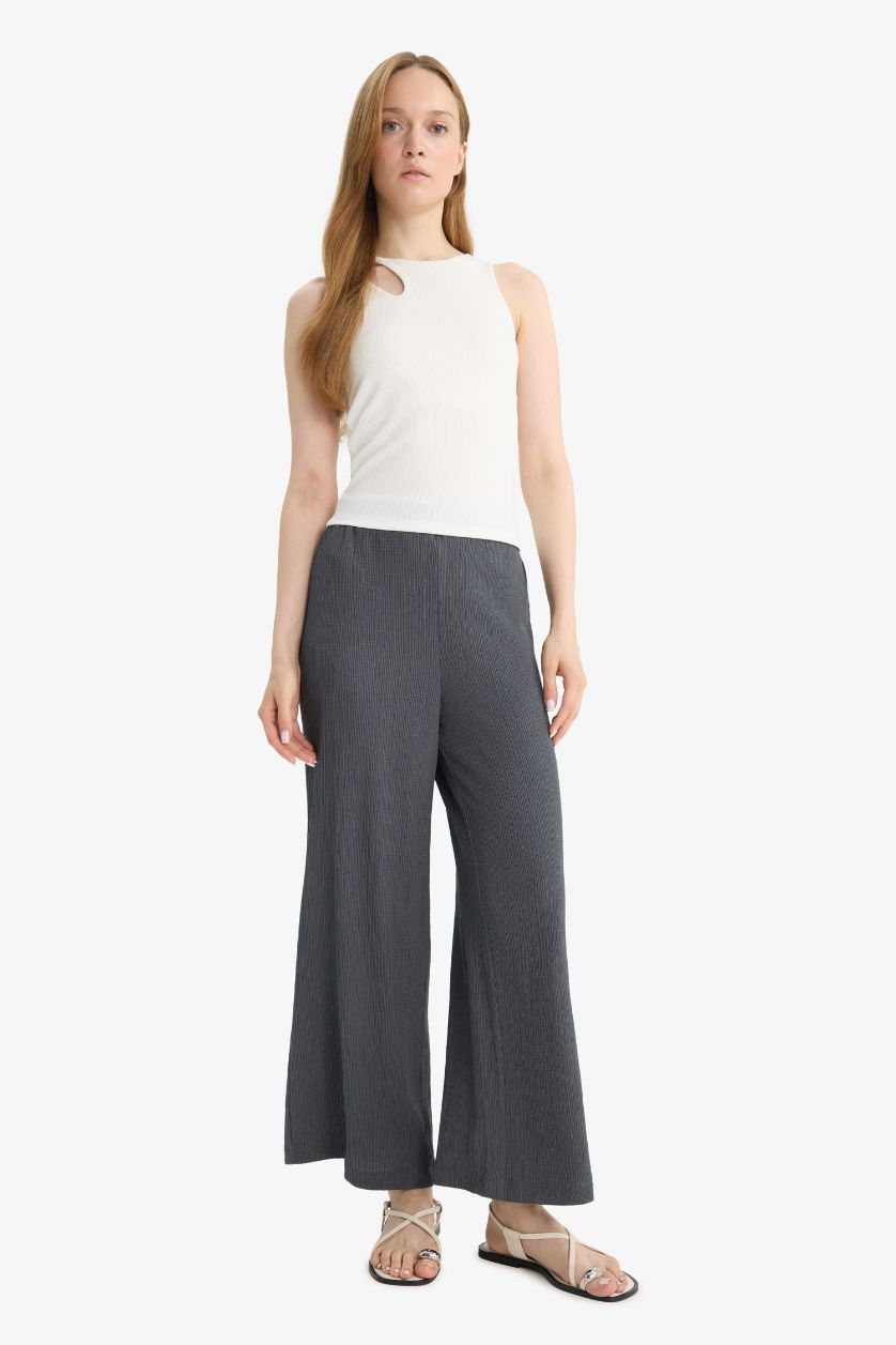 WOMAN Anthracite Straight Leg Crepe Trousers