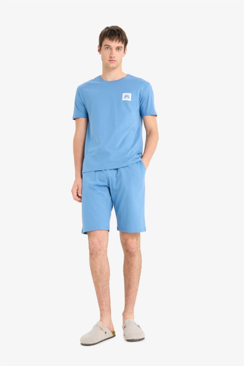 Man Blue Short Sleeve 2 Piece Set