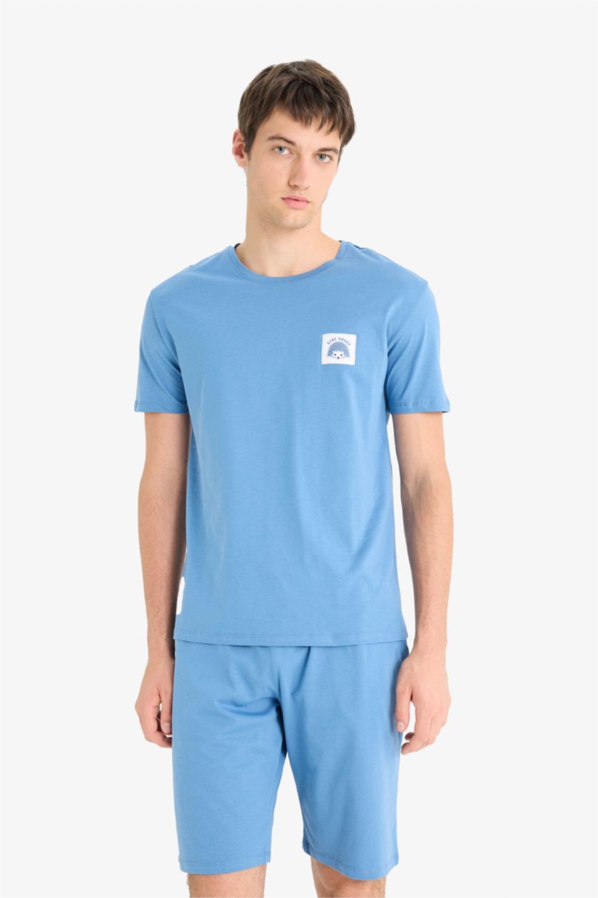 Man Blue Short Sleeve 2 Piece Set