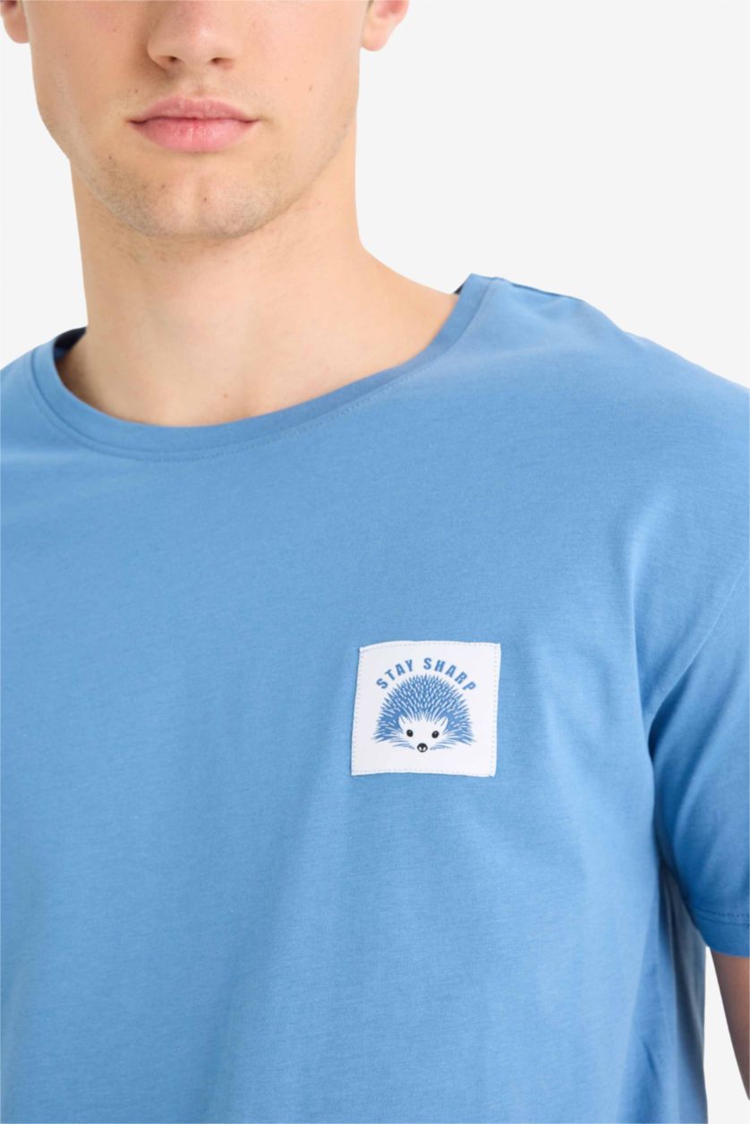 Man Blue Short Sleeve 2 Piece Set