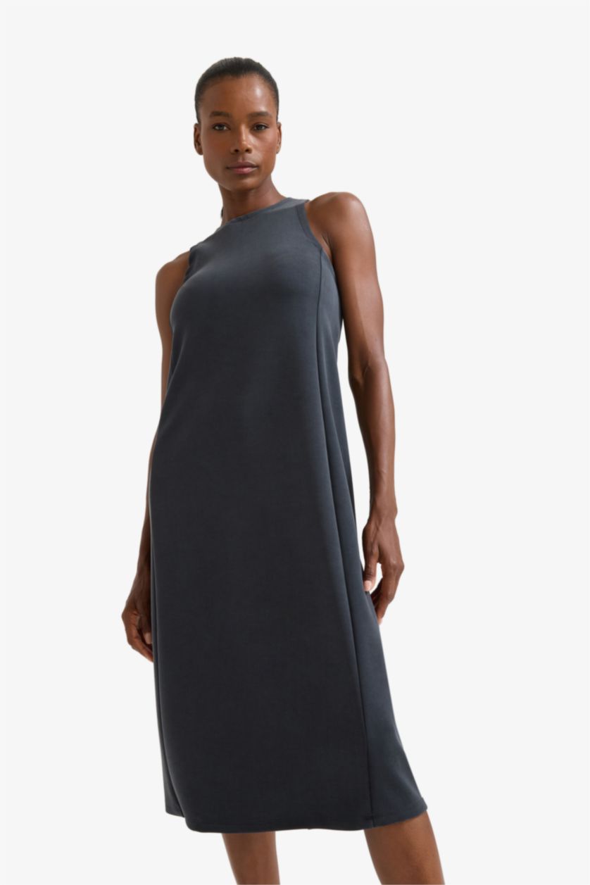 Woman Anthracite DeFactoFit Modal Sleeveless Midi Dress