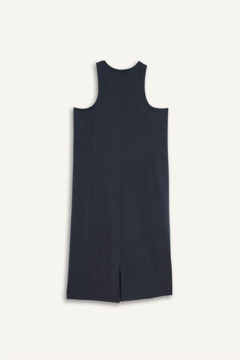 Woman Anthracite DeFactoFit Modal Sleeveless Midi Dress