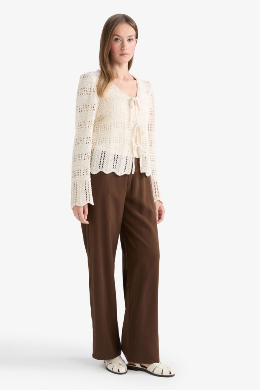 WOMAN Brown Wide Leg Trousers
