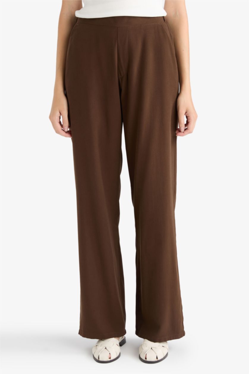WOMAN Brown Wide Leg Trousers