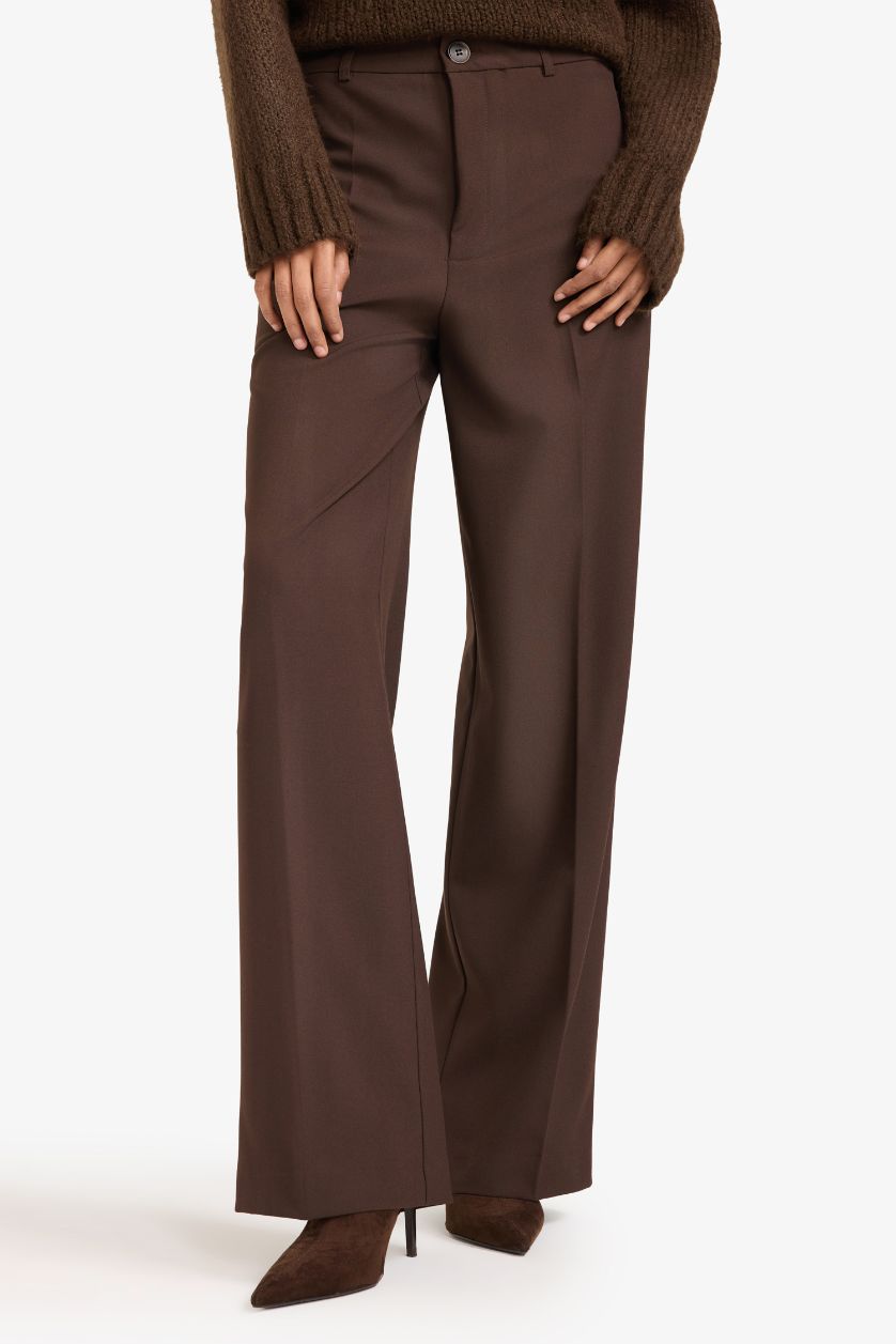 WOMAN Brown Straight Fit Normal Waist Standard Length Trousers