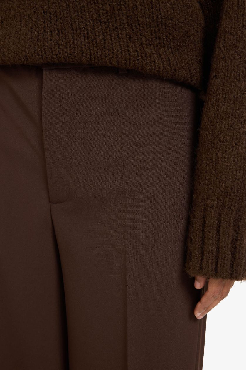 WOMAN Brown Straight Fit Normal Waist Standard Length Trousers