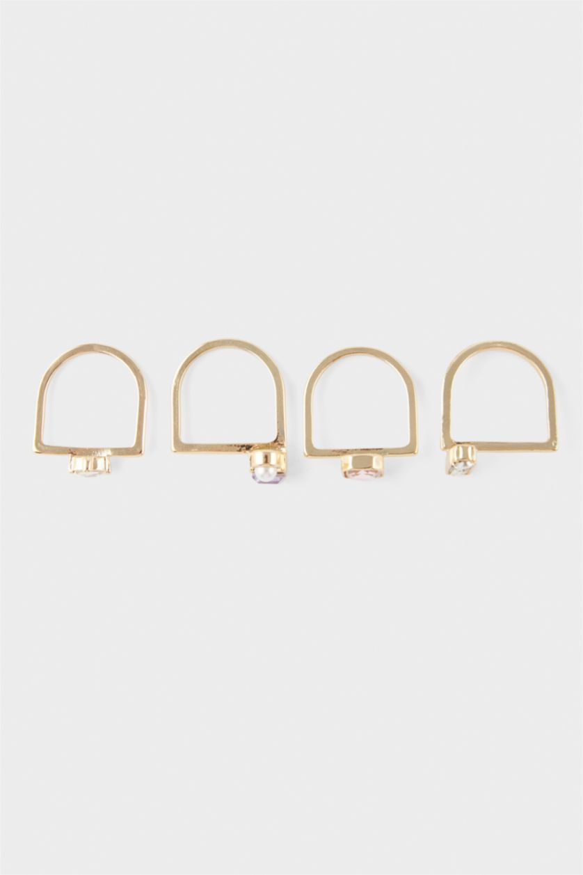 Kadın Altın Kadın 4'lü Taşlı Gold Yüzük