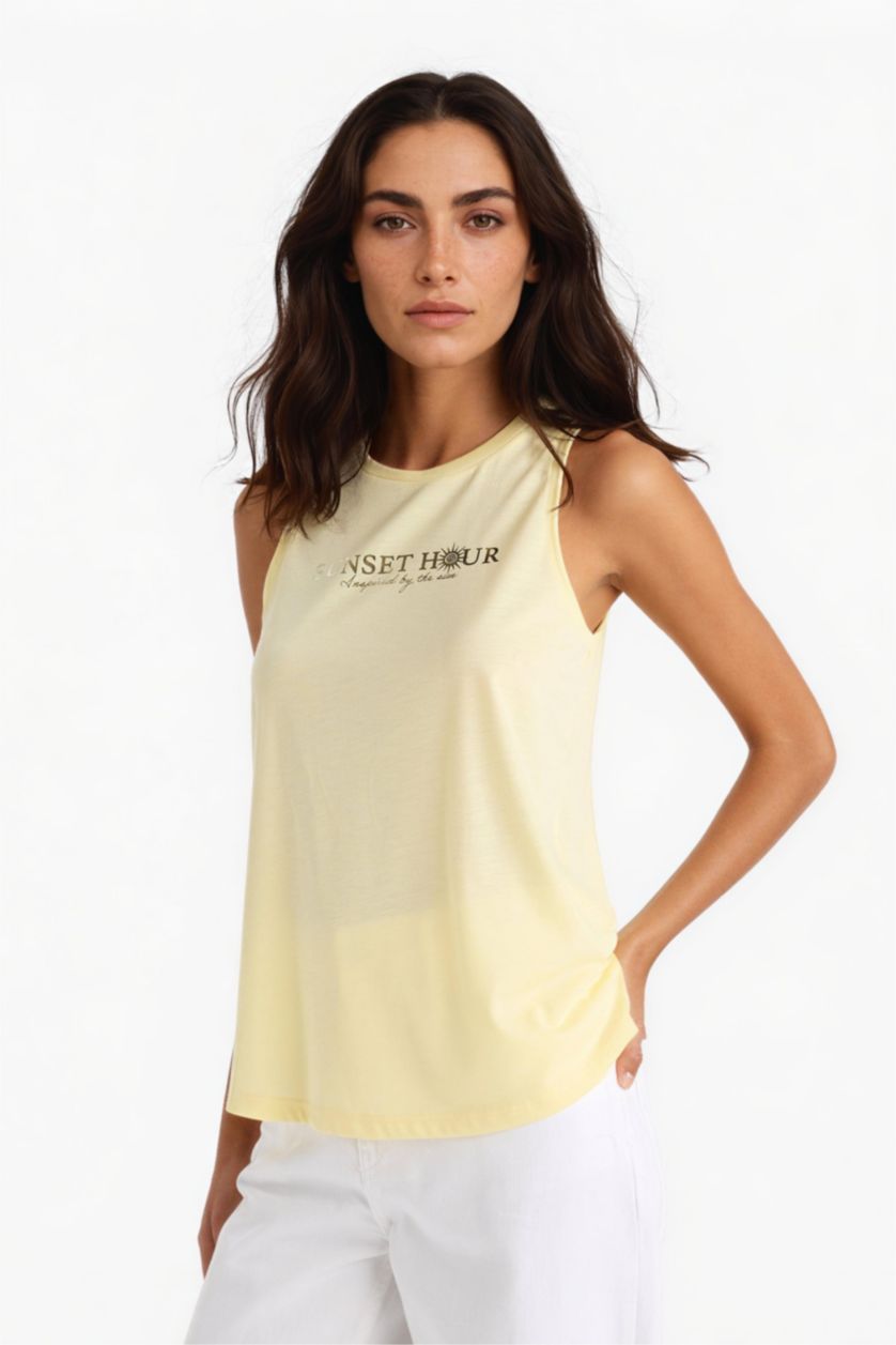 Kadın Açık Sarı Relax Fıt Atlet