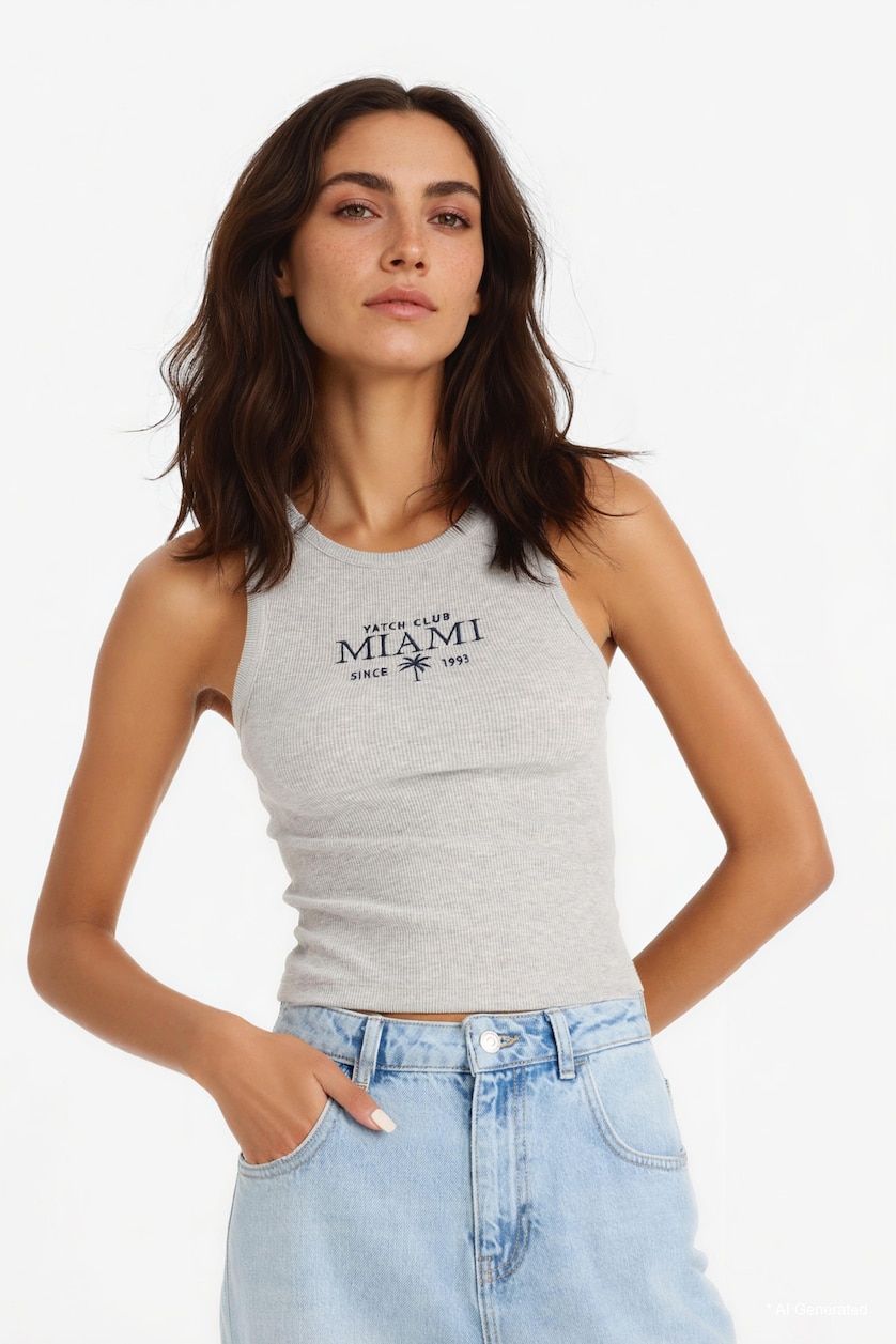 FEMME Gris Coupe slim raccourcie