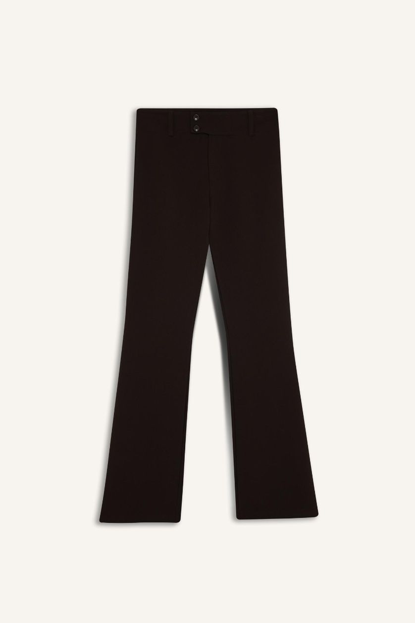 نساء بني بنطرون فلير فيت برجل واسع وخصر عادي