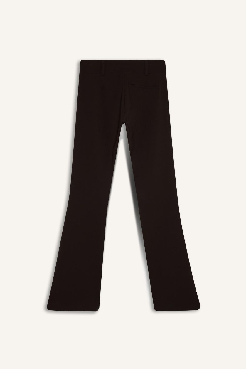 نساء بني بنطرون فلير فيت برجل واسع وخصر عادي