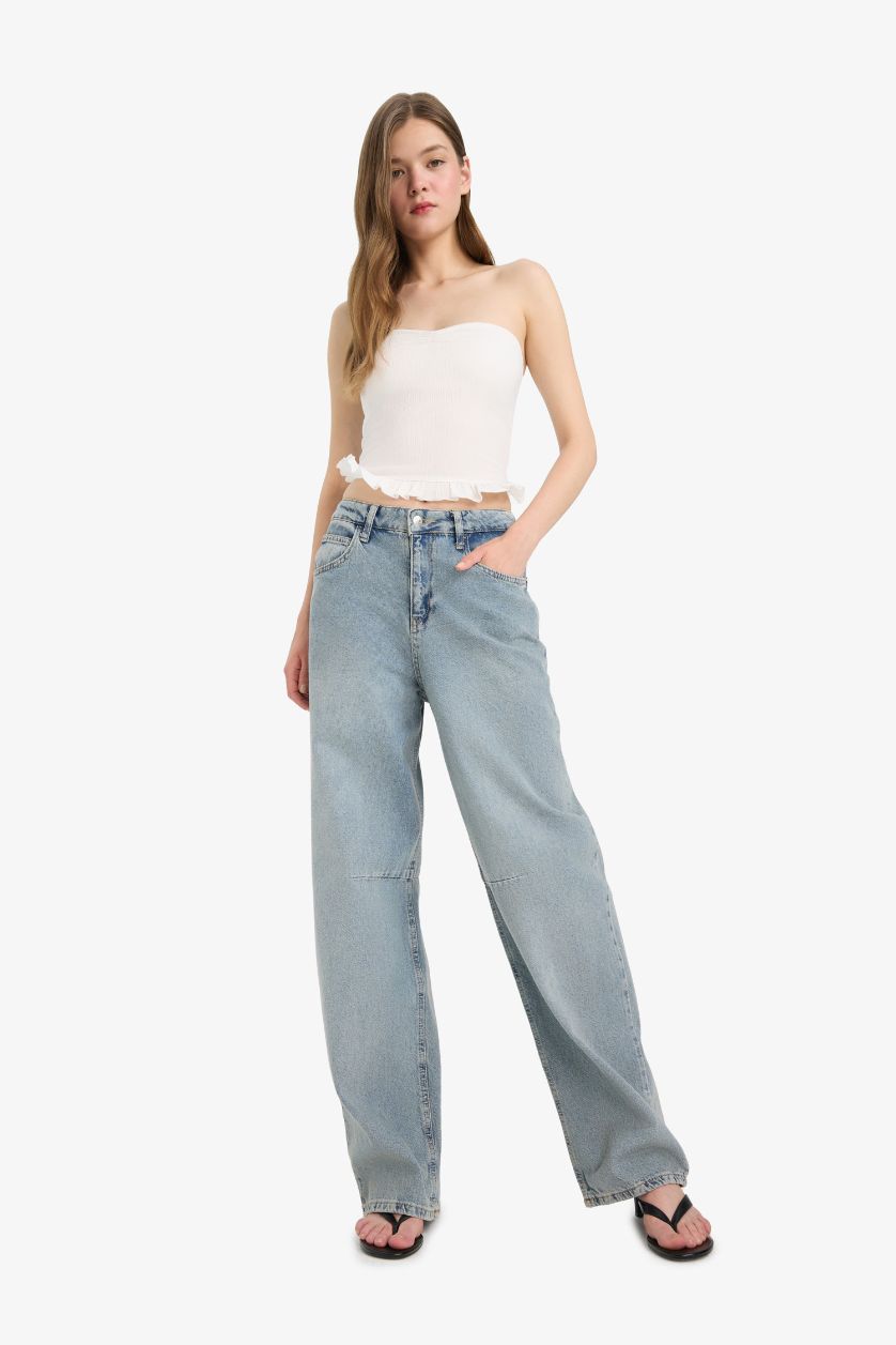 Kadın Ekru Coool Fitted Straplez Bürümcük Bluz