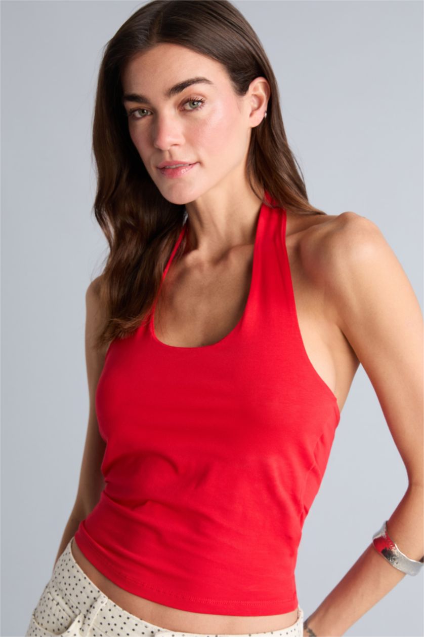 Kadın Kırmızı Slim Fit Atlet