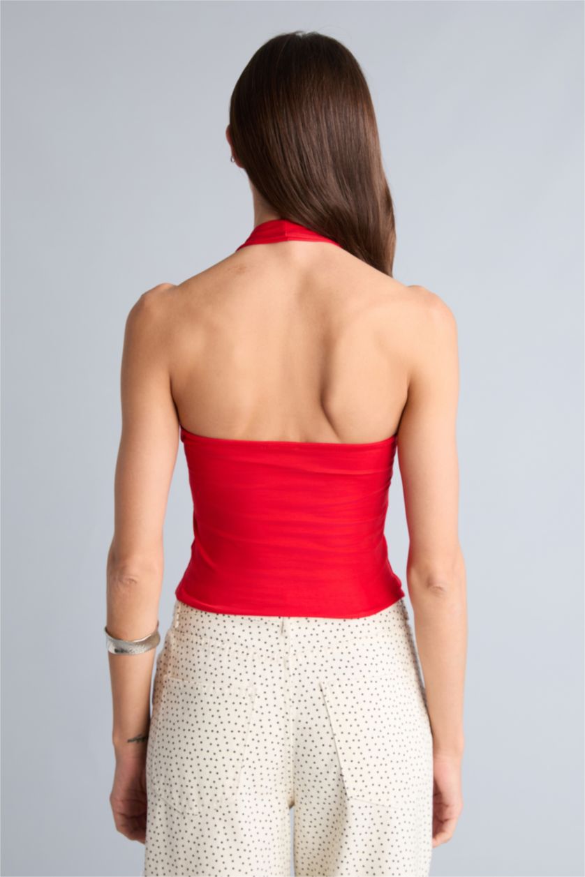 Kadın Kırmızı Slim Fit Atlet