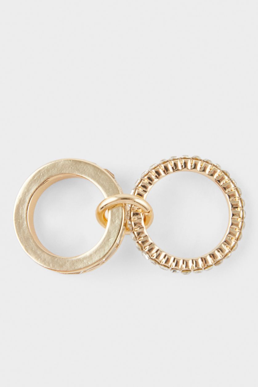 WOMAN GOLD Woman Golden Ring 2 Pieces With Stones