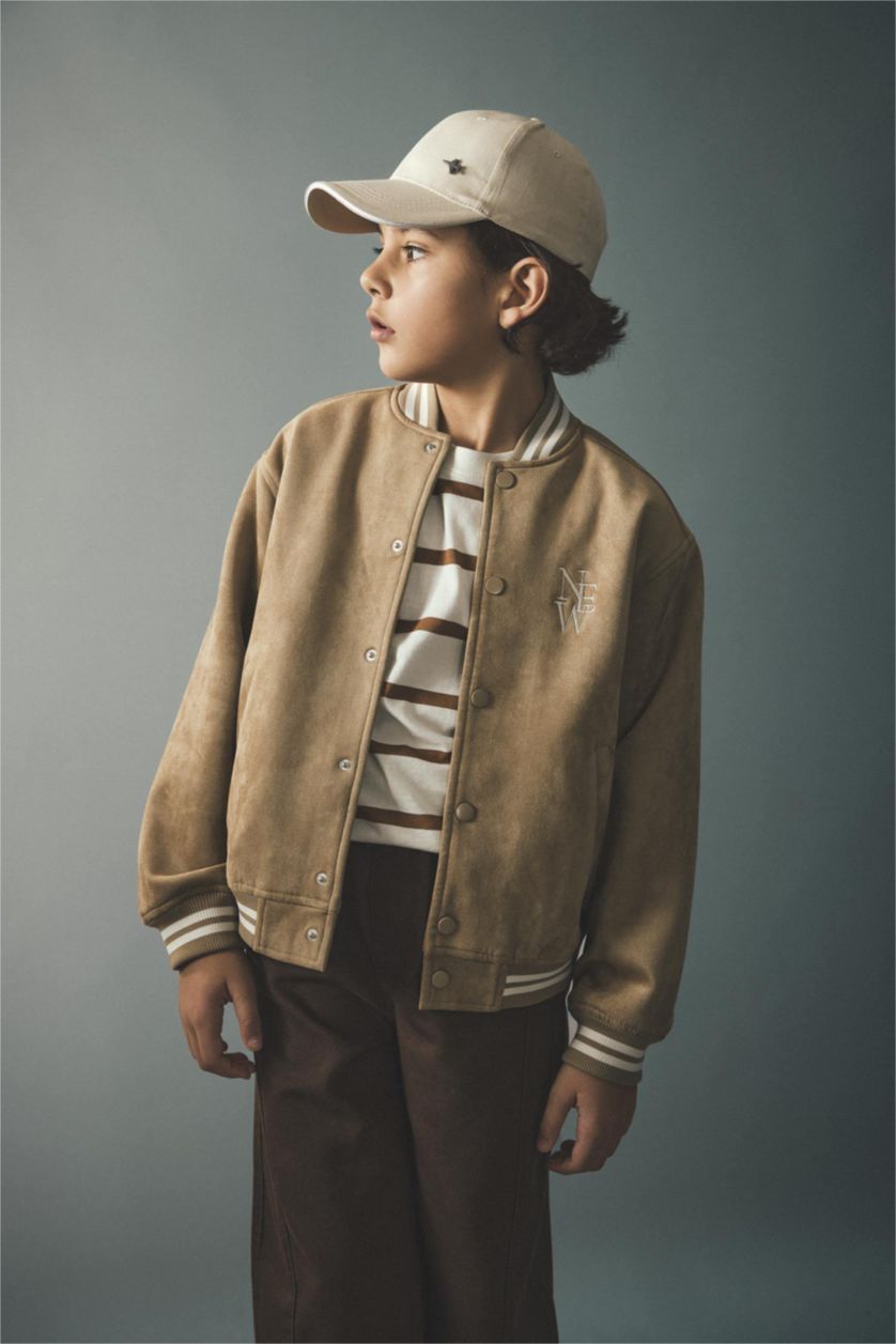 Ұлдар Және Жасөспірімдер Қара Құм Ұлдарға арналған колледж жағалы бомбер куртка