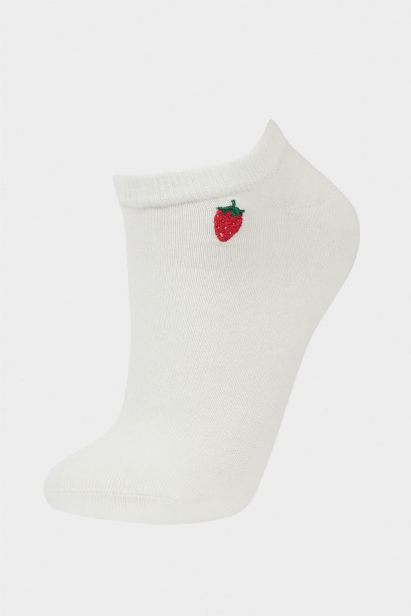 حريمي أبيض (000) شرابات حريمي قصيرة قطن - قطعتين