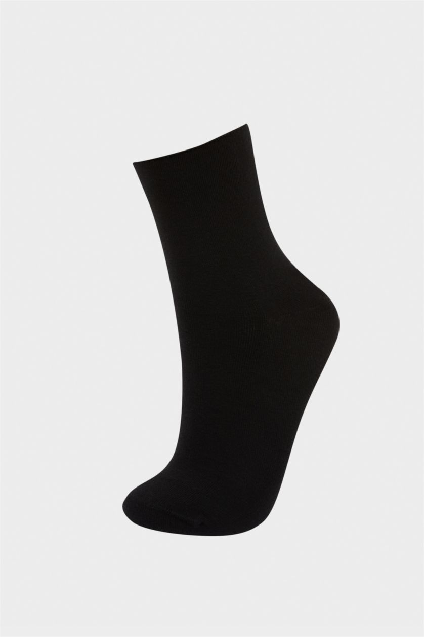 Women Black 3 piece Cotton Long sock