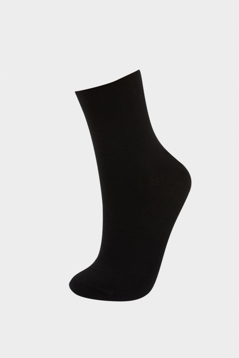 Women Black 3 piece Cotton Long sock