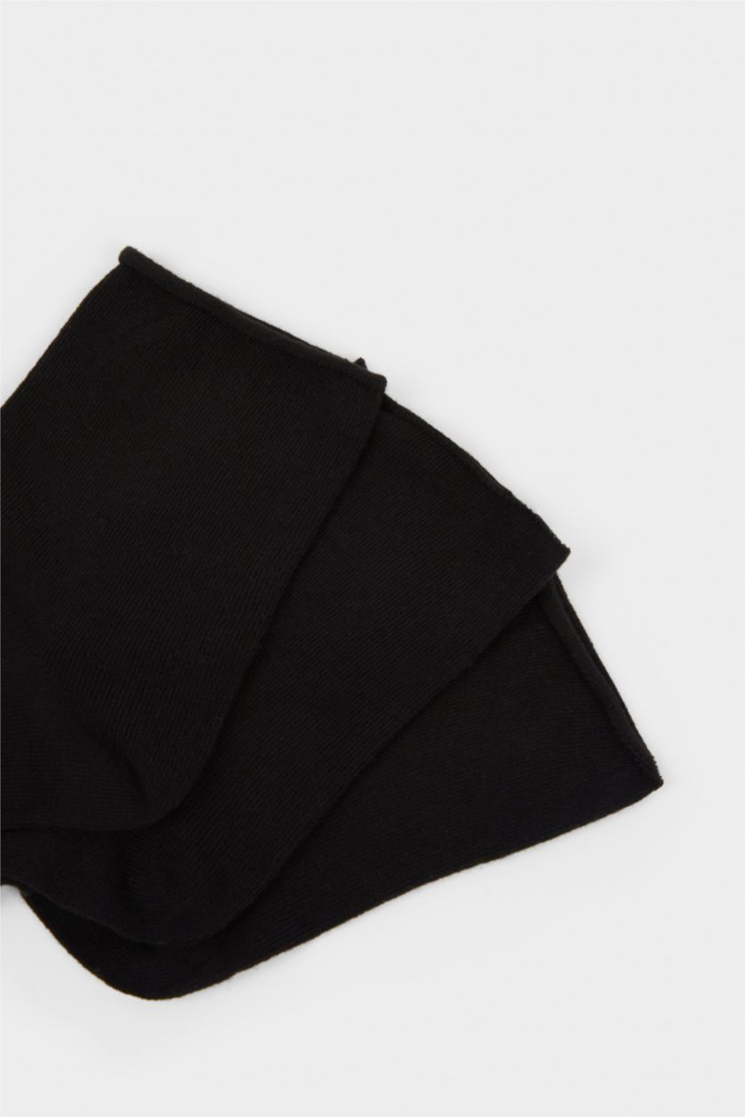 Women Black 3 piece Cotton Long sock