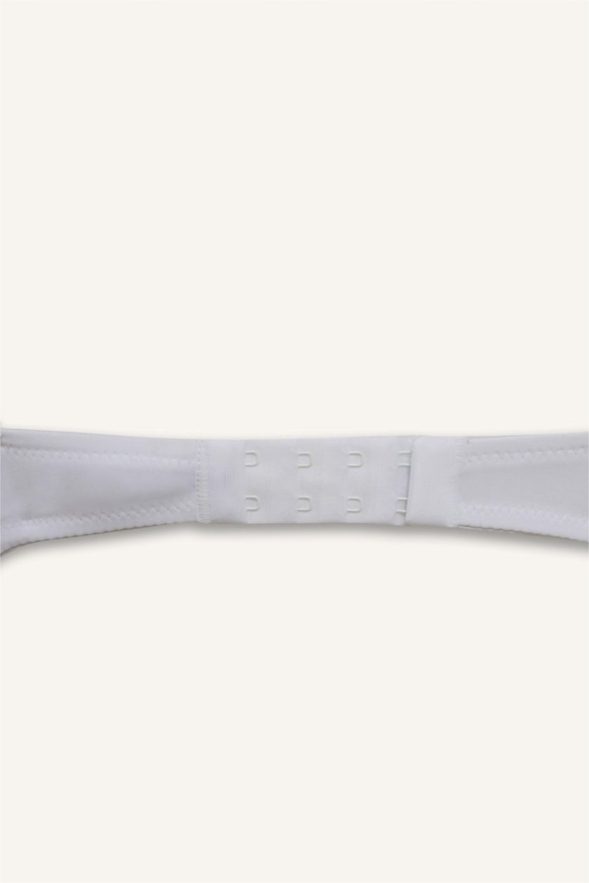 Kadın Beyaz Micro Kaplı Full Push Up Balenli Tişört Bra