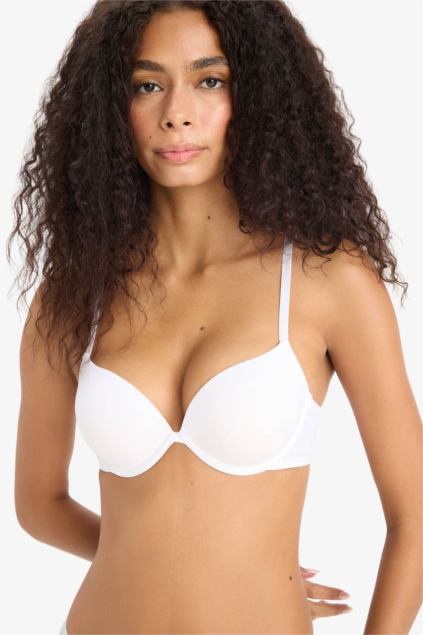 WOMAN White Fall in Love Micro Coated Full Push Up T-Shirt Bra